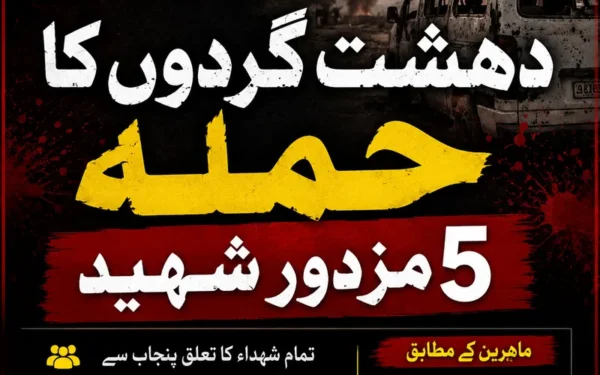 واشک کے علاقے ماشکیل میں دہشت گردوں کا حملہ، 5 مزدور شہید