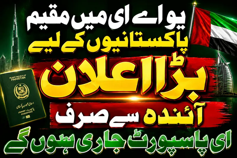 متحدہ عرب امارات میں مقیم پاکستانیوں کے لیے ای پاسپورٹ کا اجرا