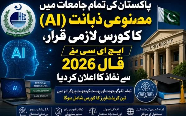 پاکستان کی تمام جامعات میں مصنوعی ذہانت کا کورس لازمی قرار