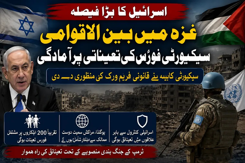اسرائیل کا غزہ میں بین الاقوامی سکیورٹی فورس تعینات کرنے کا فیصلہ