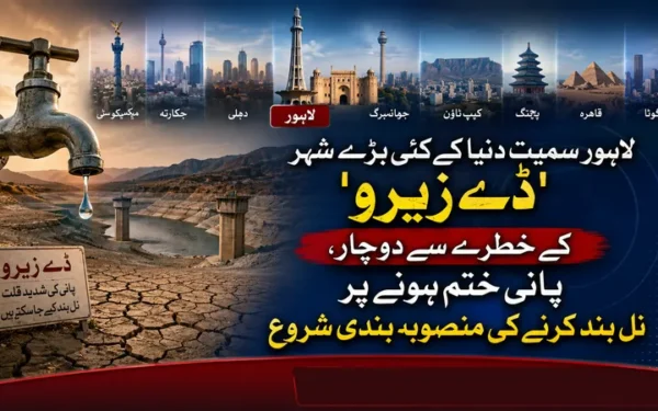 لاہور سمیت عالمی شہر ڈے زیرو کے سنگین بحران کے دہانے پر