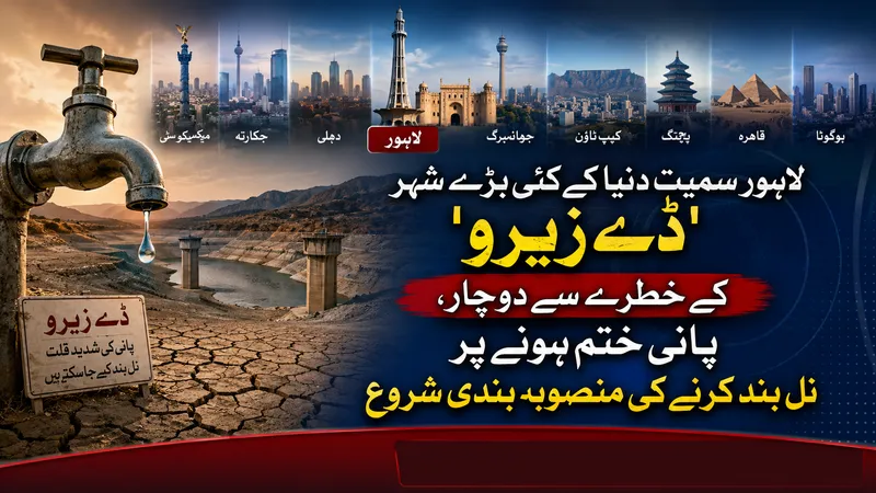 لاہور سمیت عالمی شہر ڈے زیرو کے سنگین بحران کے دہانے پر