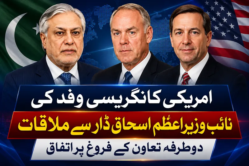امریکی کانگریسی وفد کی اسحاق ڈار سے ملاقات، دوطرفہ تعاون بڑھانے پر اتفاق