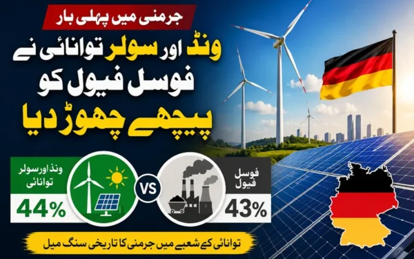 جرمنی میں ہوا اور شمسی توانائی فوسل فیول سے آگے نکل گئی