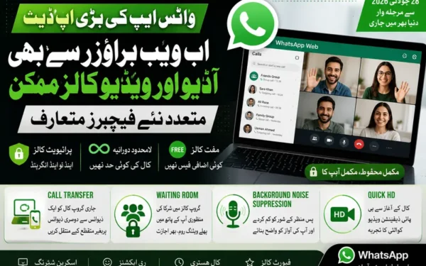 واٹس ایپ کی بڑی اپ ڈیٹ، ویب براؤزر سے آڈیو ویڈیو کالز ممکن
