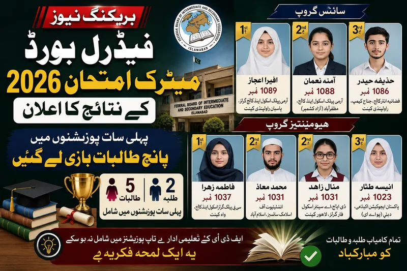 وفاقی تعلیمی بورڈ نے نہم و دہم کے امتحانی نتائج جاری کر دیے (تصویر 1)