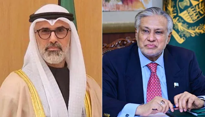 نائب وزیرِ اعظم اسحاق ڈار اور کویت کے وزیرِ خارجہ کی ملاقات