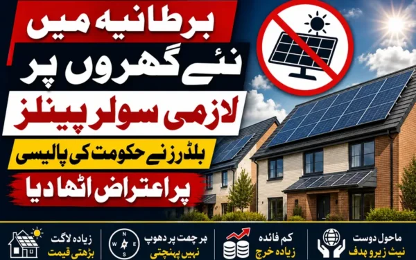 برطانیہ میں نئے گھروں پر سولر پینلز، بلڈرز کے تحفظات سامنے آ گئے