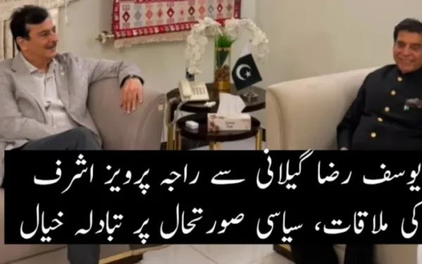 یوسف رضا گیلانی سے راجہ پرویز اشرف کی ملاقات، سیاسی صورتحال پر تبادلہ خیال