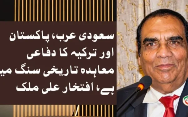 سعودی عرب، پاکستان اور ترکیہ کا دفاعی معاہدہ تاریخی سنگ میل ہے، افتخار علی ملک