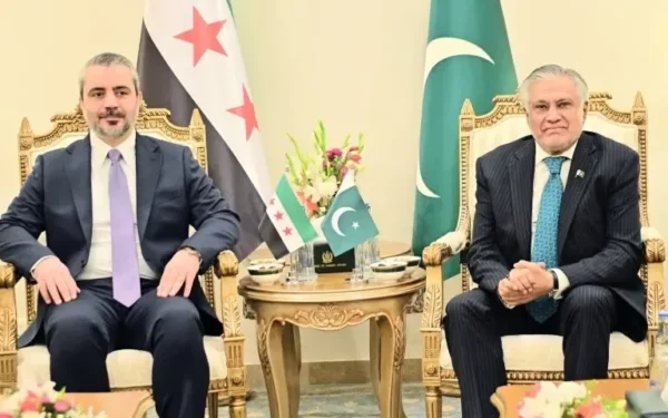 شامی وزیر خارجہ کا دورہ پاکستان، نائب وزیراعظم اسحاق ڈار سے ملاقات