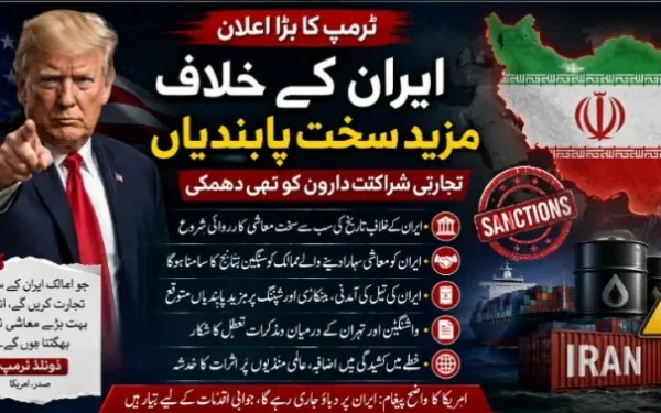ٹرمپ کا ایران کے خلاف سخت ترین معاشی کارروائی کا اعلان، تجارتی شراکت داروں کو بھی دھمکی
