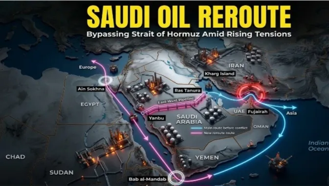 سیکیورٹی خطرات، سعودی عرب نے تیل کی برآمدات کا روٹ ایک بار پھر تبدیل کر دیا
